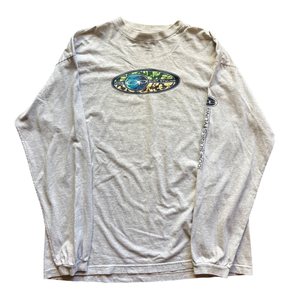 Vintage OP Ocean Pacific Floral Surf Styling Long Sleeve Shirt Size XL